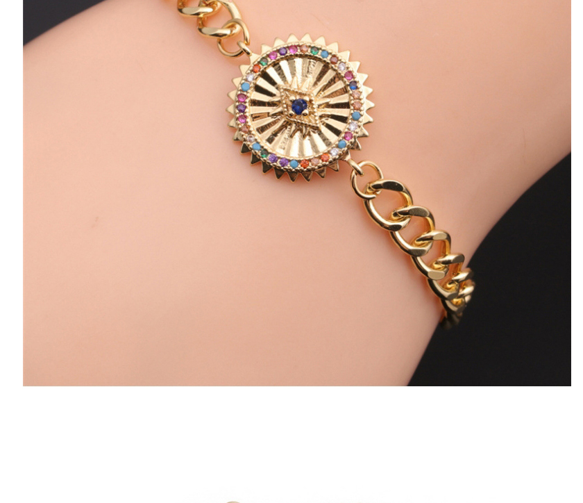 Fashion 2# Color Zirconium Eye Thick Chain Bracelet,Bracelets