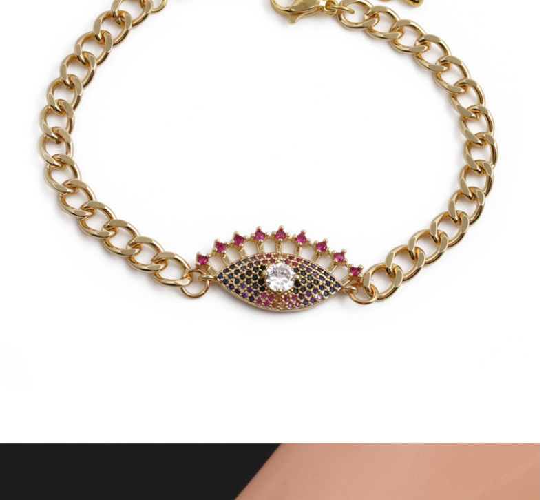 Fashion 4# Color Zirconium Eye Thick Chain Bracelet,Bracelets