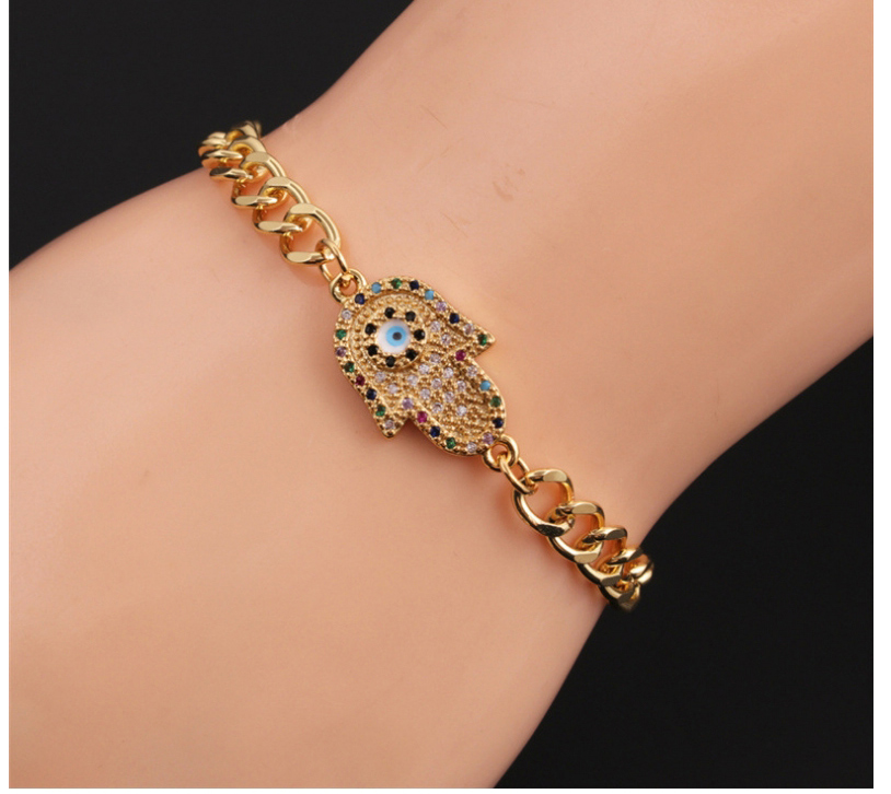 Fashion 2# Gold-plated Copper Color Zirconium Eye Bracelet,Bracelets