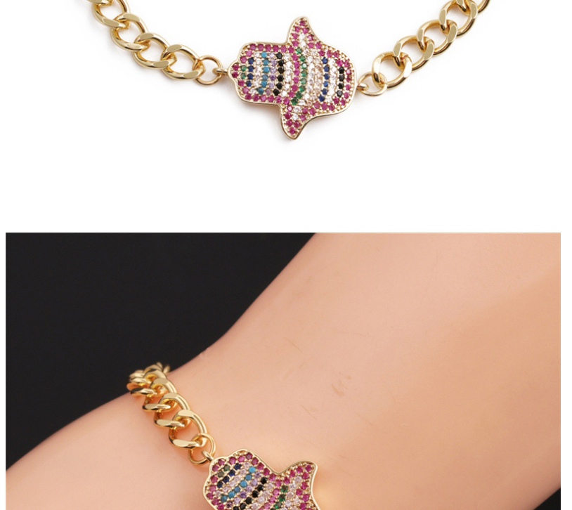 Fashion 4# Gold-plated Copper Color Zirconium Eye Bracelet,Bracelets