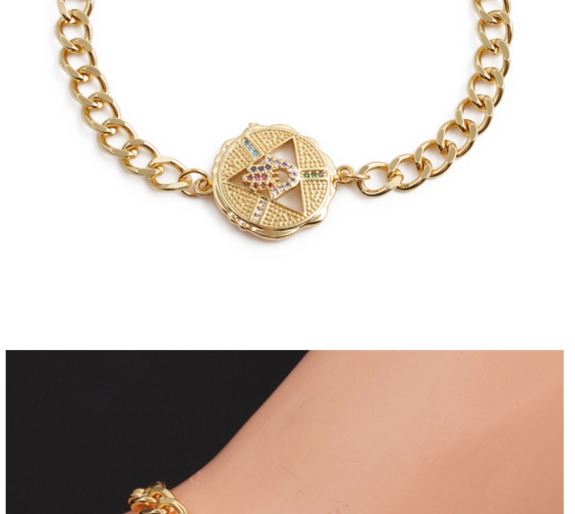 Fashion 3# Gold-plated Copper Color Zirconium Eye Bracelet,Bracelets