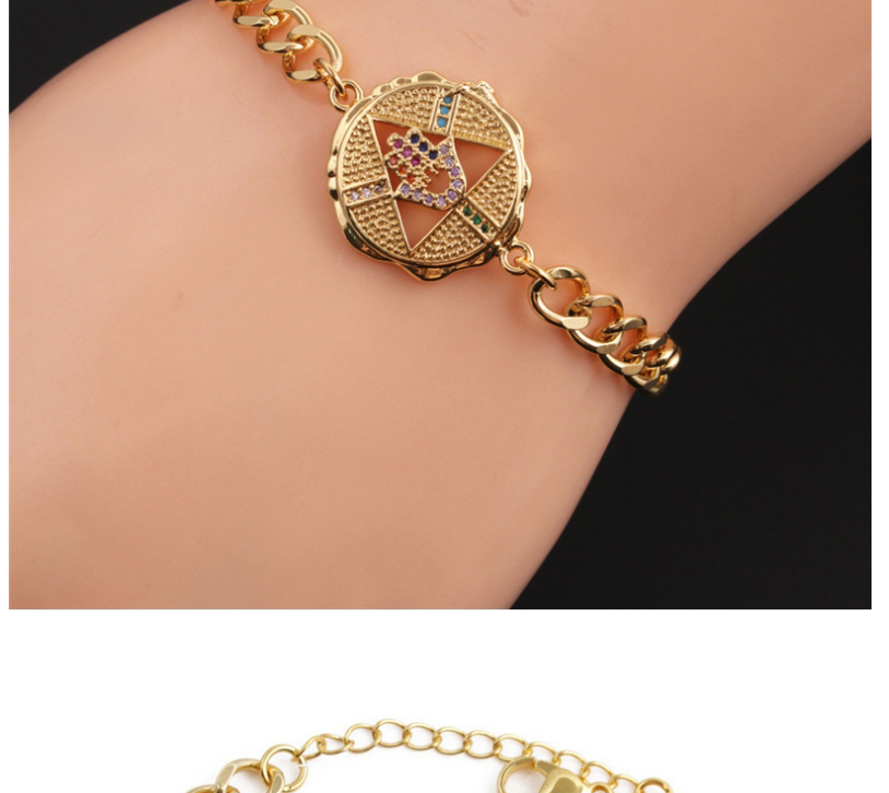 Fashion 1# Gold-plated Copper Color Zirconium Eye Bracelet,Bracelets