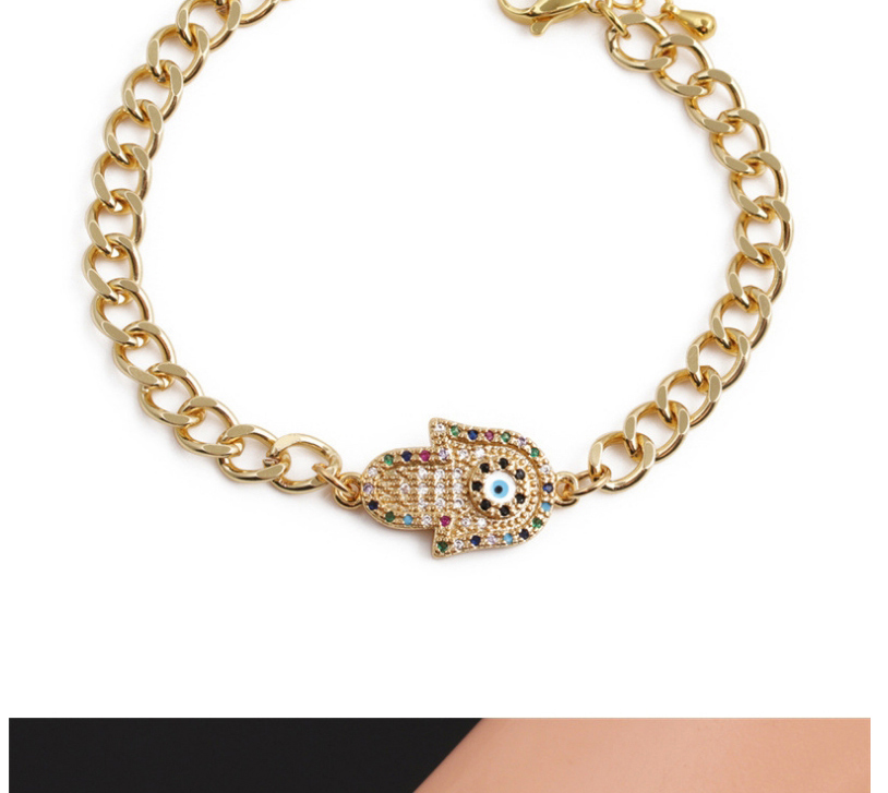Fashion 4# Gold-plated Copper Color Zirconium Eye Bracelet,Bracelets