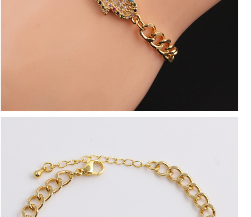 Fashion 3# Copper Plated Real Gold Eye Bracelet,Bracelets