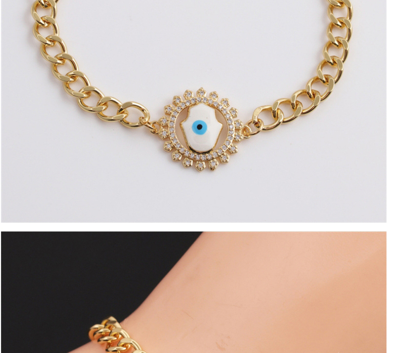 Fashion 3# Copper Plated Real Gold Eye Bracelet,Bracelets