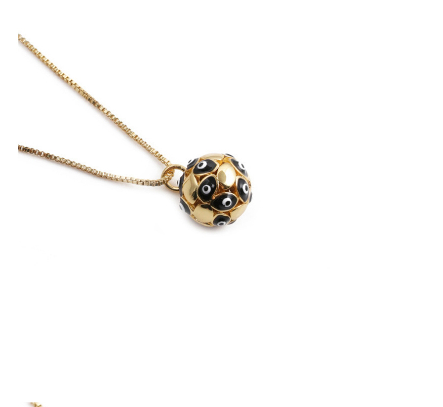 Fashion White Copper-plated Real Gold Dripping Eye Geometric Necklace,Necklaces