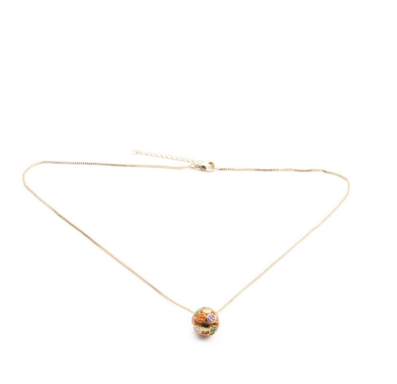 Fashion Color Copper-plated Real Gold Dripping Geometric Smiley Face Necklace,Necklaces