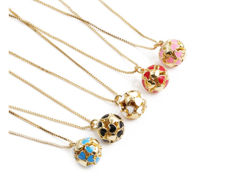 Fashion Blue Copper-plated Real Gold Dripping Geometric Love Necklace,Necklaces