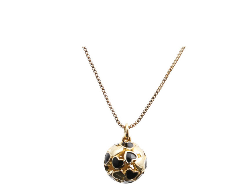 Fashion Black Copper-plated Real Gold Dripping Geometric Love Necklace,Necklaces