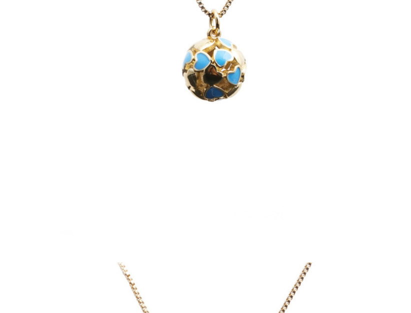 Fashion Blue Copper-plated Real Gold Dripping Geometric Love Necklace,Necklaces