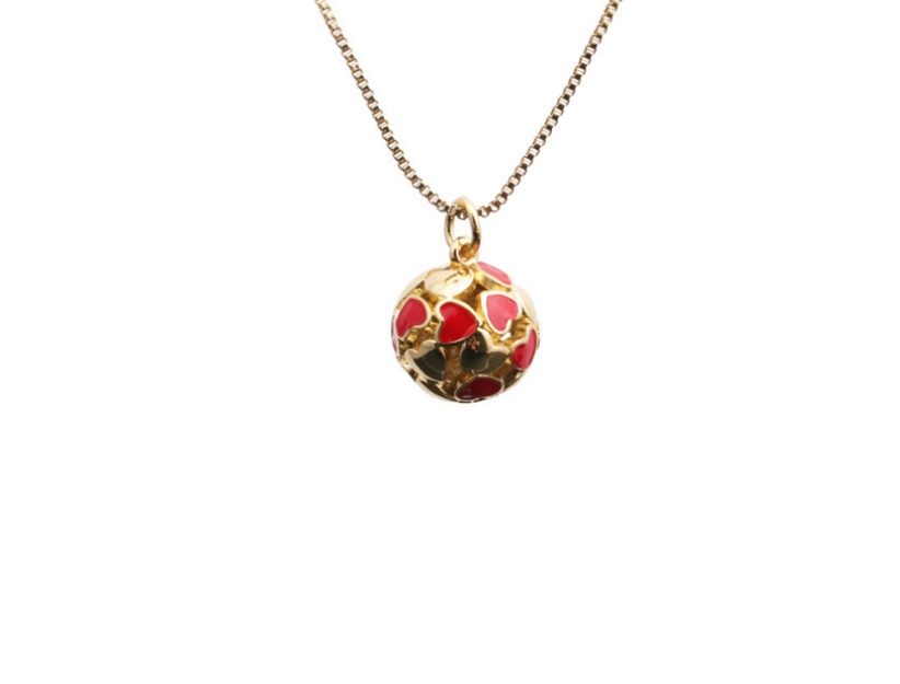 Fashion Pink Copper-plated Real Gold Dripping Geometric Love Necklace,Necklaces