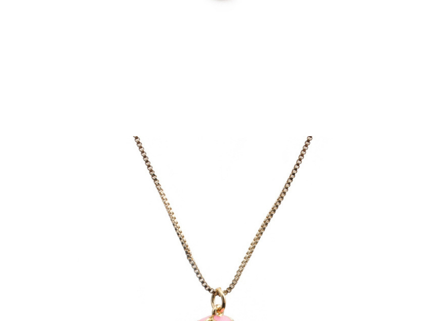 Fashion Pink Copper-plated Real Gold Dripping Geometric Love Necklace,Necklaces
