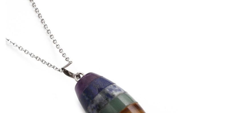 Fashion Nsn0292 Crystal Seven Chakras Colorful Big Hole Bead Necklace,Necklaces