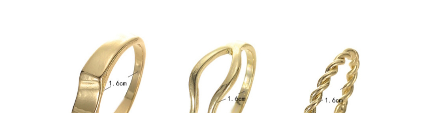 Fashion Gold Three-piece Alloy Irregular Geometric Ring,Jewelry Sets