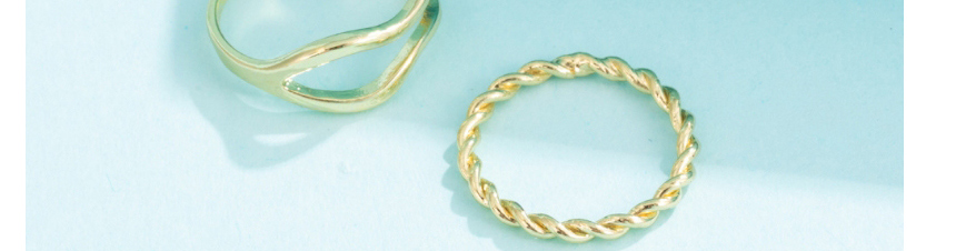 Fashion Gold Three-piece Alloy Irregular Geometric Ring,Jewelry Sets