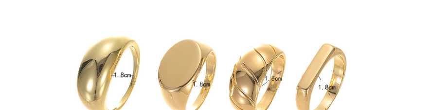 Fashion Gold Five-piece Alloy Smooth Round Ring Set,Jewelry Sets
