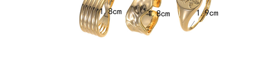 Fashion Gold Irregular Flower Ring Mouth Ring Three-piece Set,Jewelry Sets