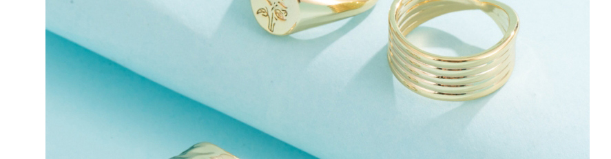 Fashion Gold Irregular Flower Ring Mouth Ring Three-piece Set,Jewelry Sets