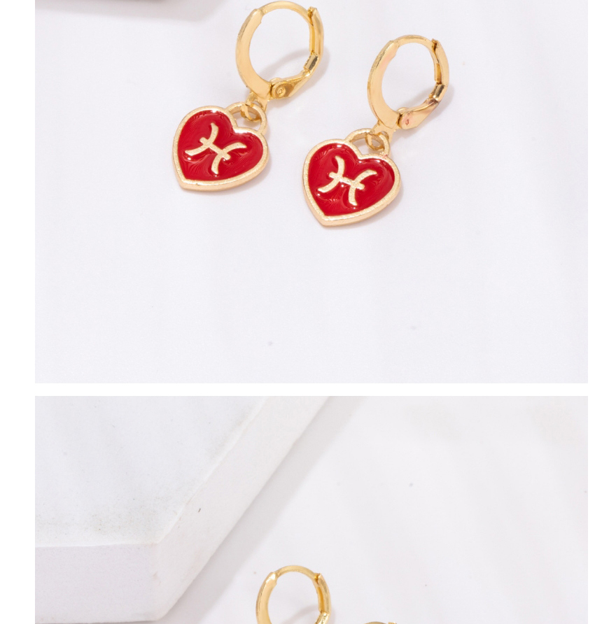 Fashion Gemini Alloy Drop Oil Love Constellation Earrings,Hoop Earrings