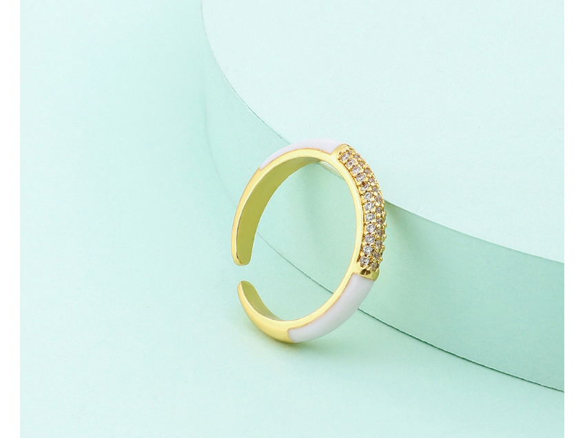 Fashion Sky Blue Alloy Dripping Diamond Open Ring,Fashion Rings
