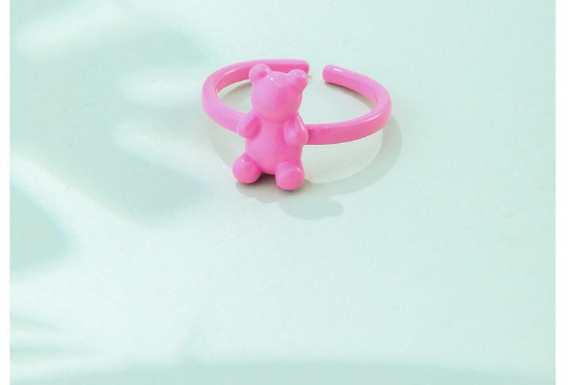 Fashion Pink Cartoon Bear Opening Ring,Fashion Rings