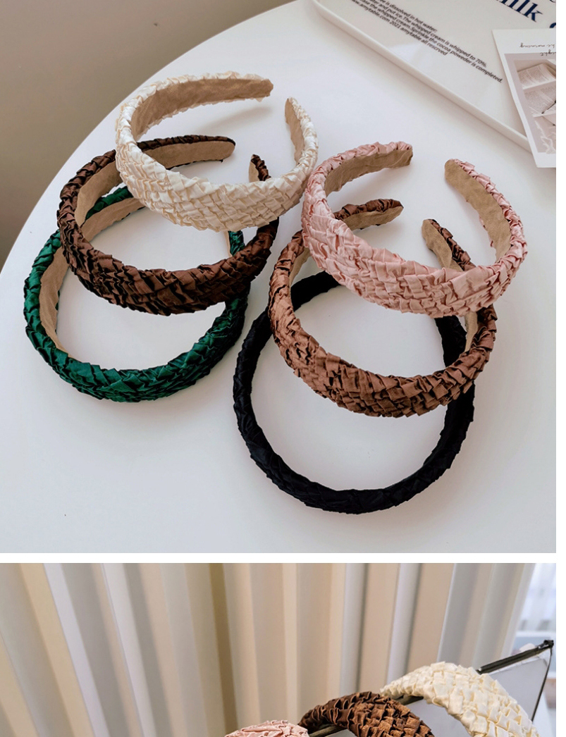Fashion Coffee Color Fabric Pleated Headband,Head Band