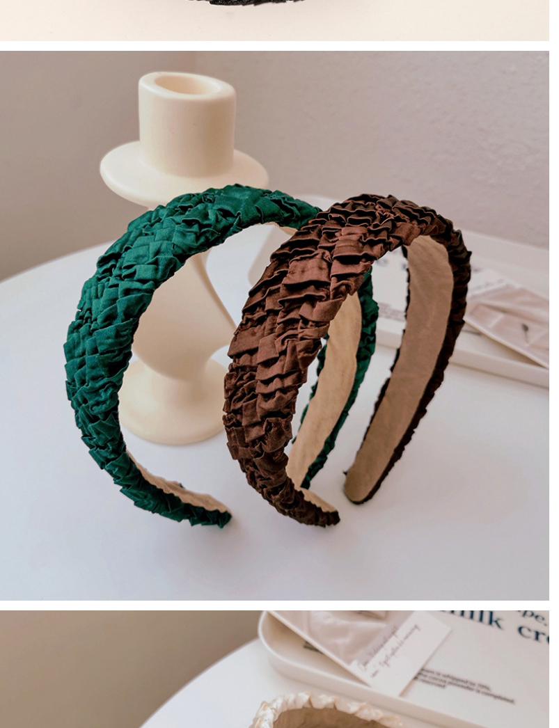 Fashion Green Fabric Pleated Headband,Head Band