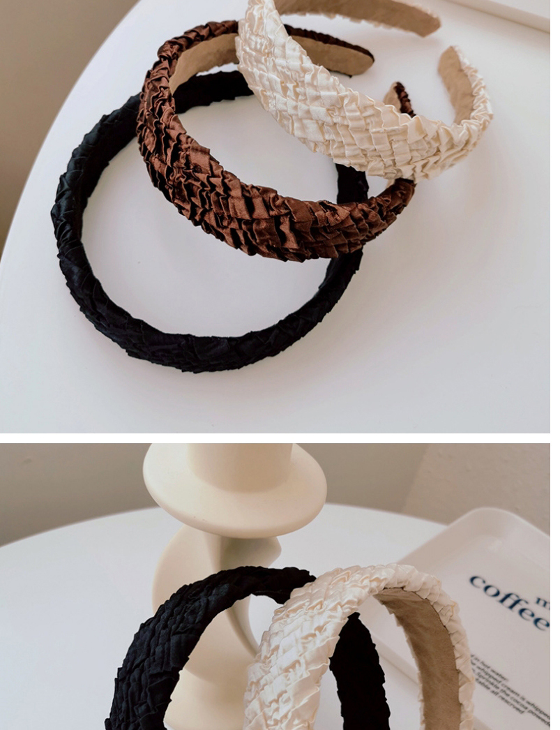 Fashion Coffee Color Fabric Pleated Headband,Head Band