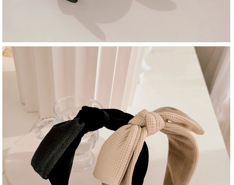 Fashion Coffee Color Pure Color Fabric Bow Headband,Head Band