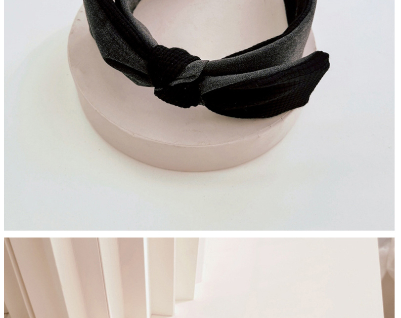 Fashion Beige Pure Color Fabric Bow Headband,Head Band