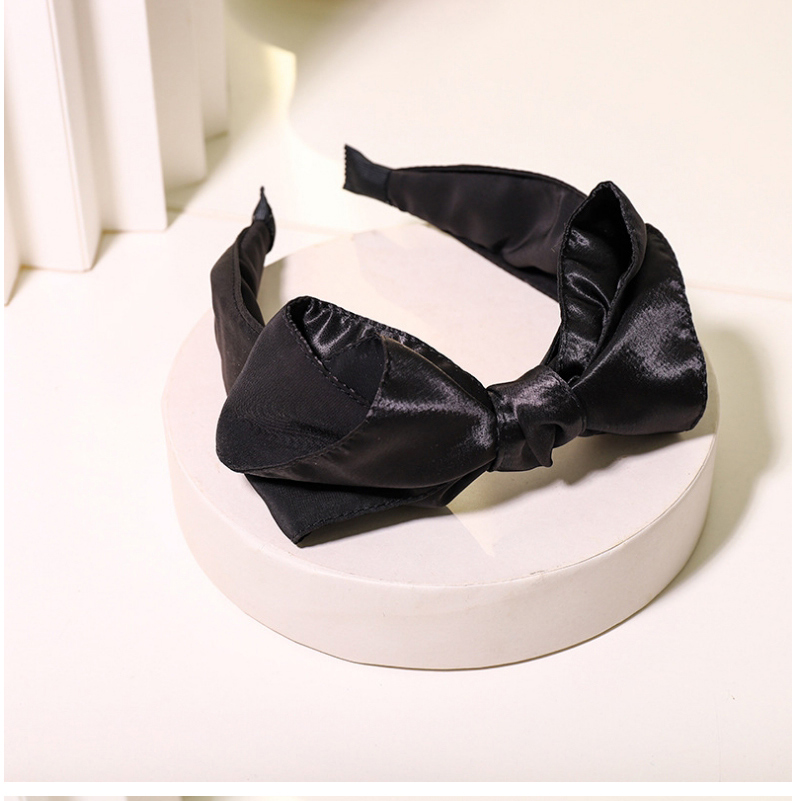 Fashion Black Satin Fabric Bow Headband,Head Band