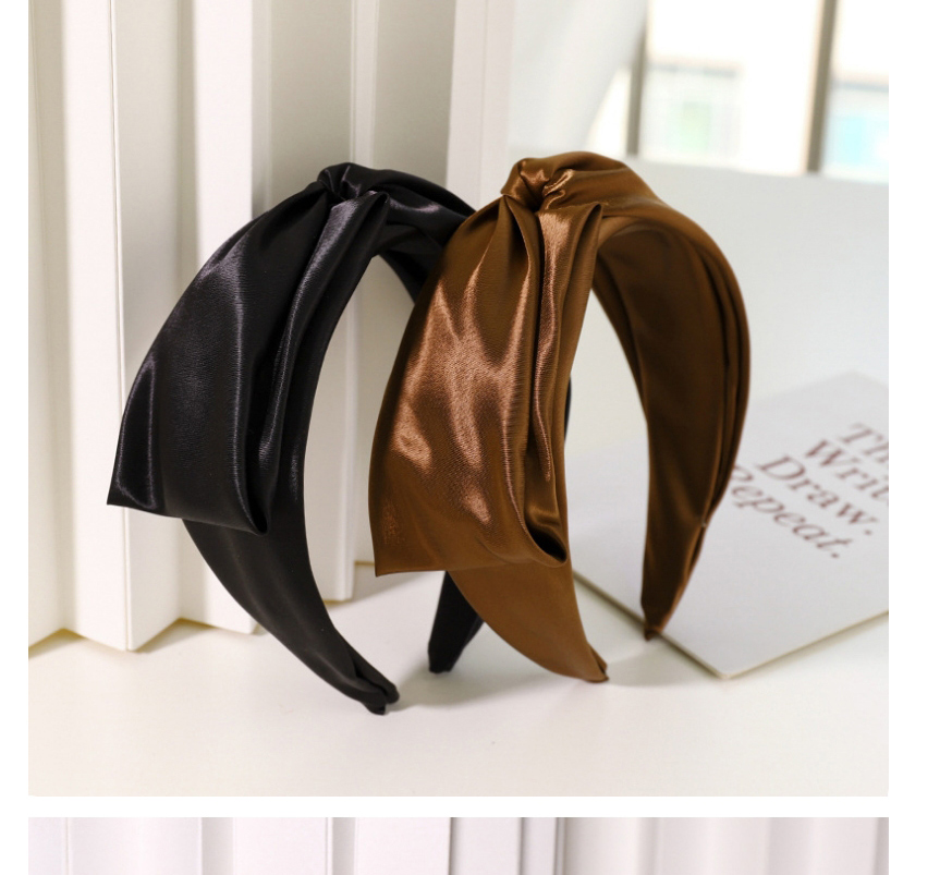 Fashion Coffee Color Satin Cross-brimmed Headband,Head Band