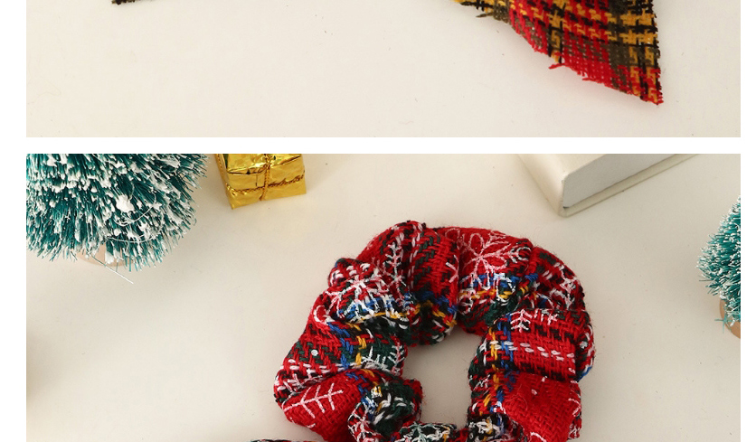 Fashion Red Yellow Christmas Bunny Ears Folded Hair Tie,Hair Ring