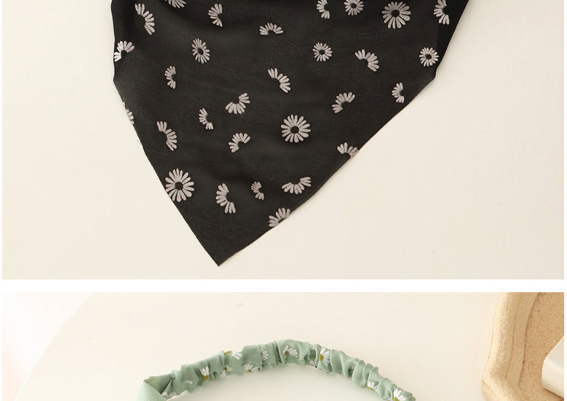 Fashion Black Daisy Embroidered Mesh Hair Tie,Hair Ring