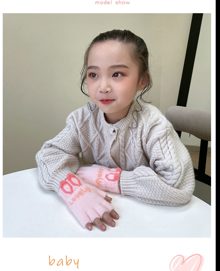 Fashion Gray Rabbit Ear Gloves Recommended For 0-6 Years Old Children