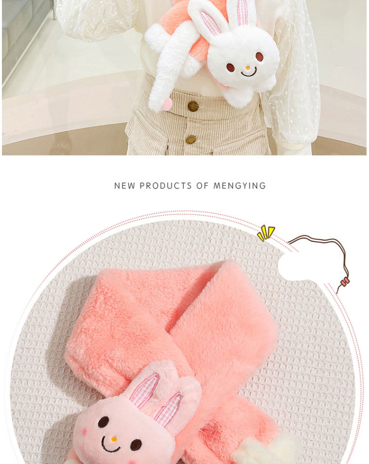 Fashion Pink White Rabbit 2-12 Years Old Children