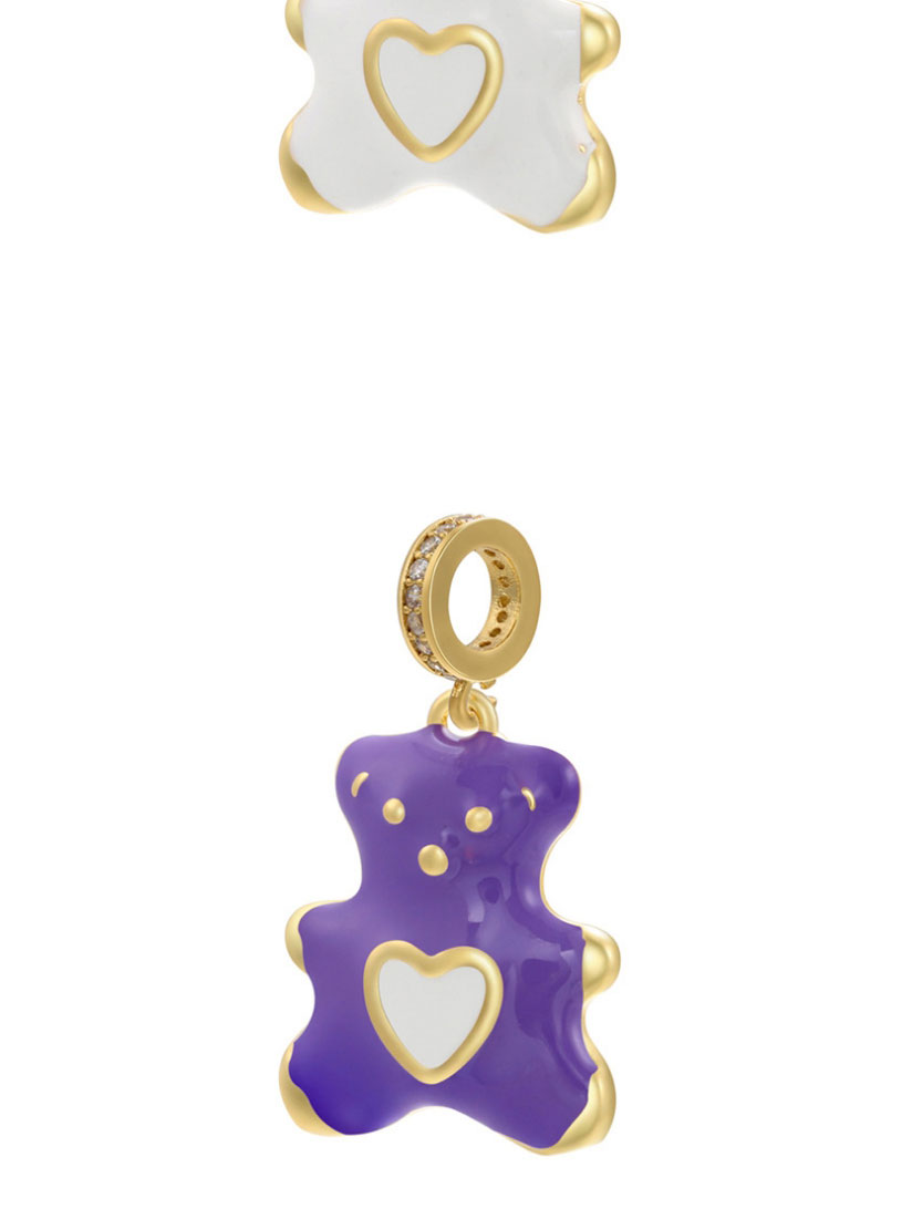Fashion Purple Copper Drip Oil Bear Buckle,Jewelry Findings & Components