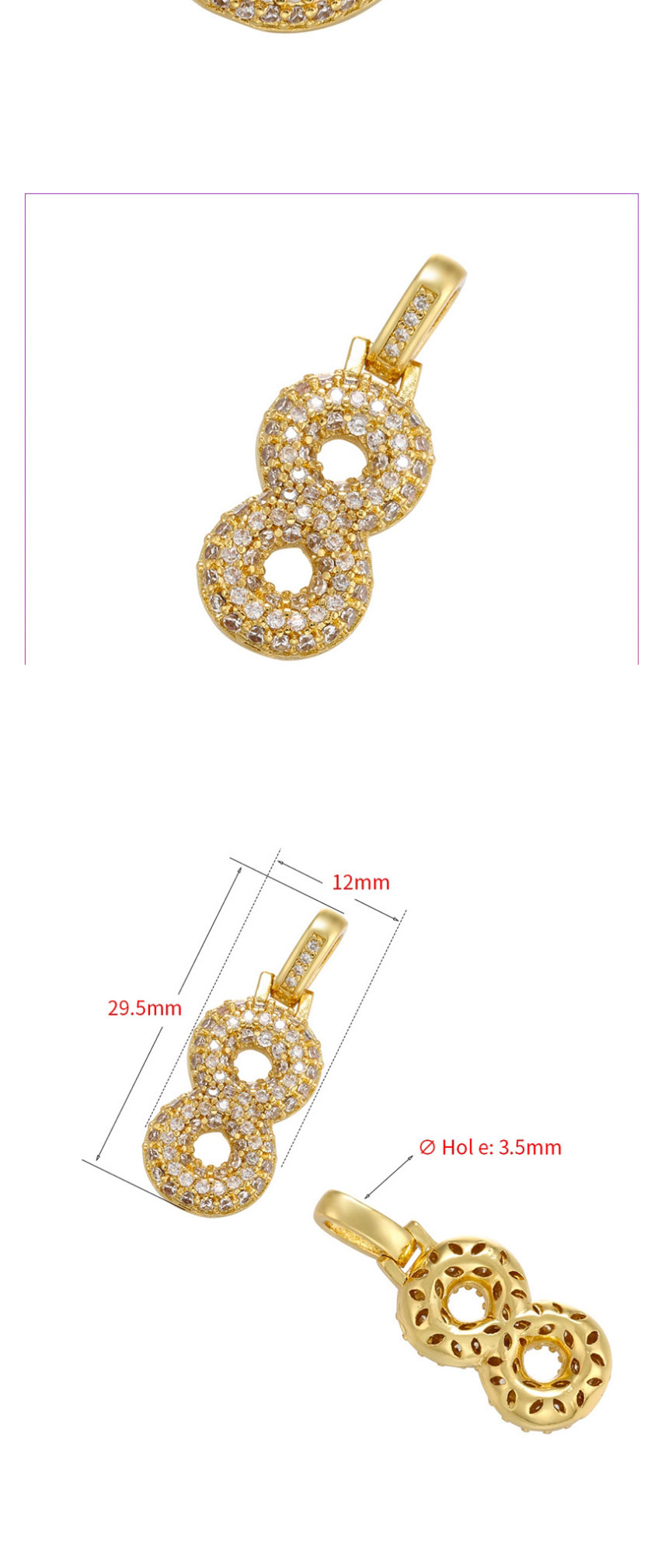 Fashion Golden 2 Copper Diamond Digital Diy Accessories,Jewelry Findings & Components
