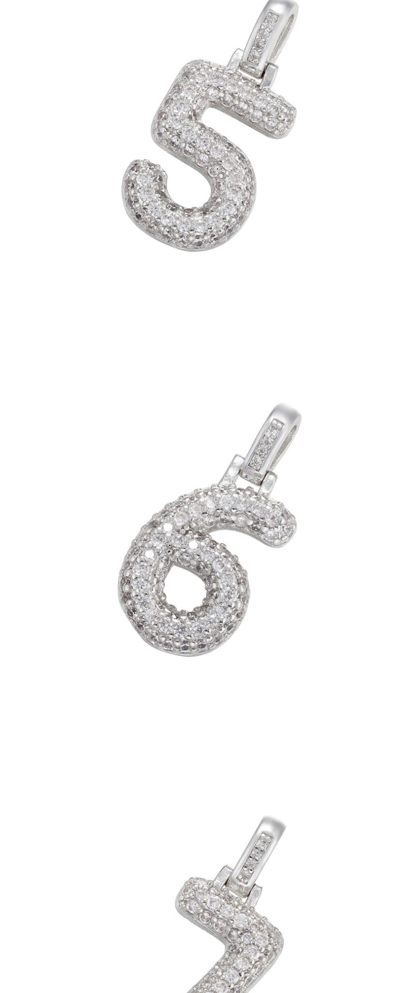 Fashion White Gold 9 Copper Diamond Digital Diy Accessories,Jewelry Findings & Components