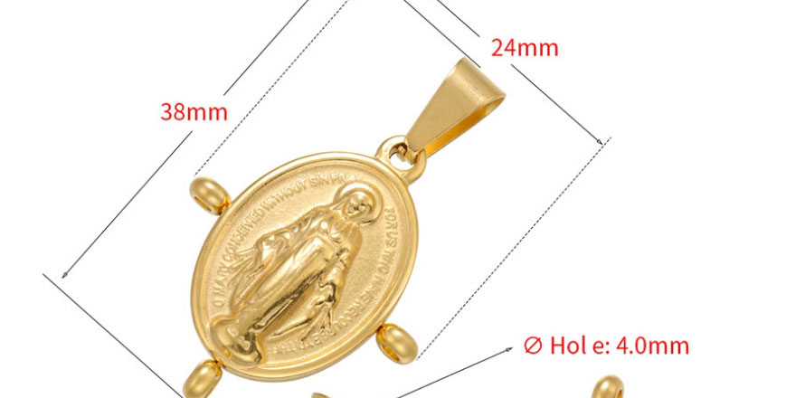 Fashion White Gold Stainless Steel Virgin Mary Diy Accessories,Jewelry Packaging & Displays