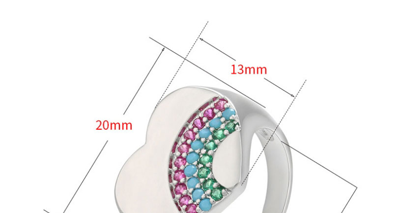 Fashion White Gold Micro-set Fancy Diamond Heart-shaped Ring,Rings