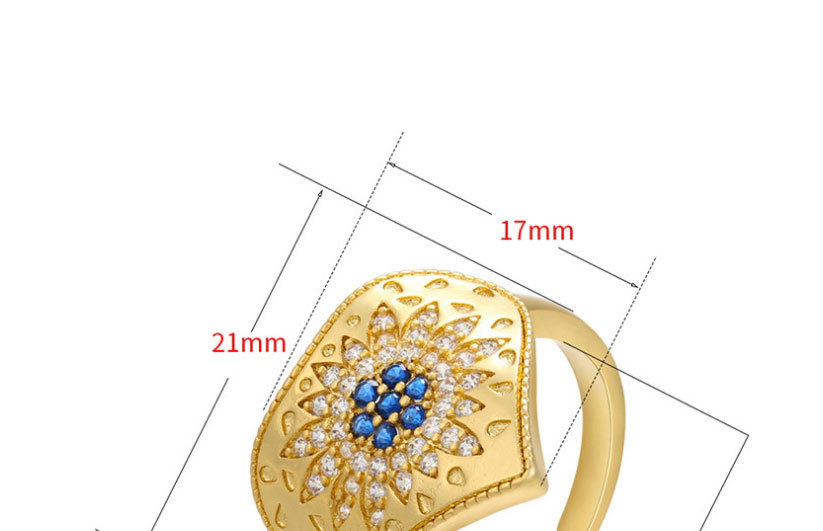 Fashion Gold Peach Heart Geometry Ring With Copper And Fancy Color Diamonds,Rings