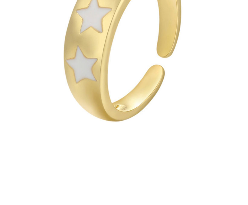 Fashion Pink Copper Drop Oil Five-pointed Star Open Ring,Rings