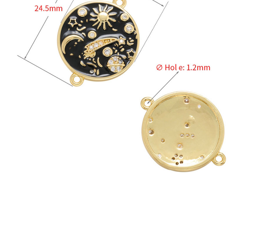 Fashion Platinum White Copper Drip Oil Round Hand Brand Diy Accessories,Jewelry Findings & Components