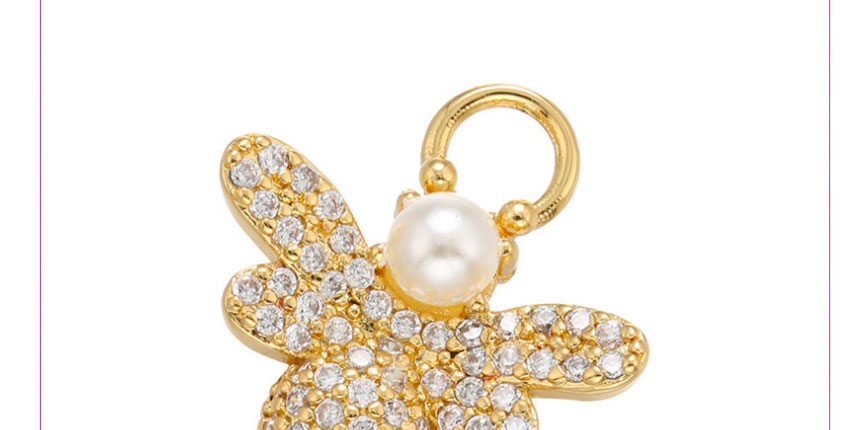 Fashion White Gold Micro Diamond Bee Pearl Diy Accessories,Jewelry Findings & Components