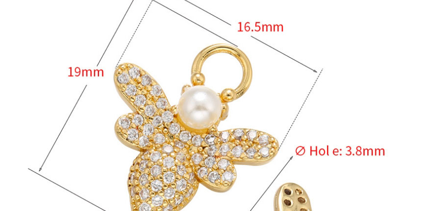 Fashion White Gold Micro Diamond Bee Pearl Diy Accessories,Jewelry Findings & Components