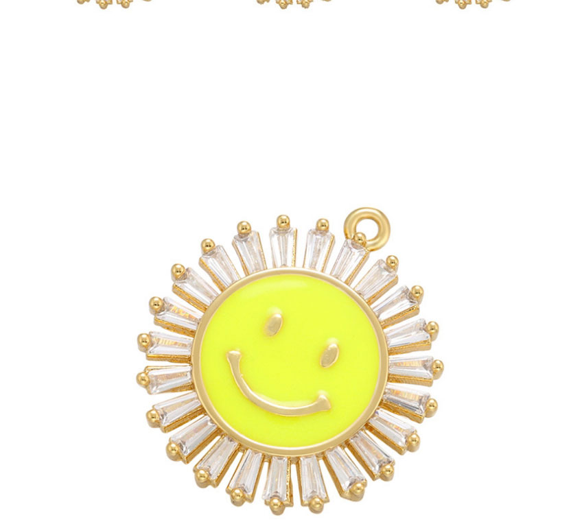 Fashion White Copper Drop Oil Studded Sunflower Diy Accessories,Jewelry Findings & Components