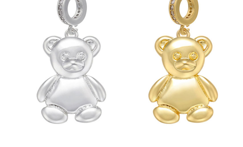 Fashion White Gold Buckle Metal Glossy Bear Diy Accessories,Jewelry Findings & Components