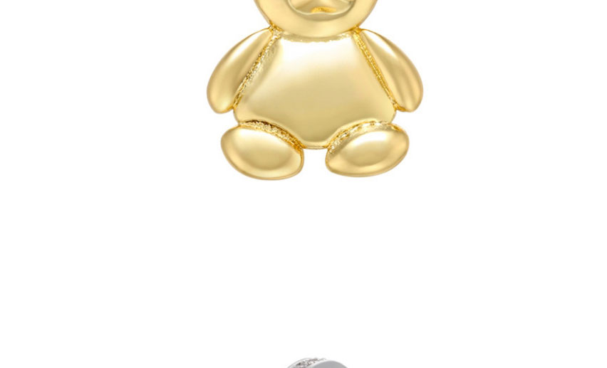Fashion White Gold Metal Glossy Bear Diy Accessories,Jewelry Findings & Components