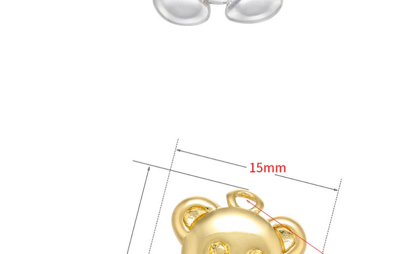 Fashion White Gold Buckle Metal Glossy Bear Diy Accessories,Jewelry Findings & Components